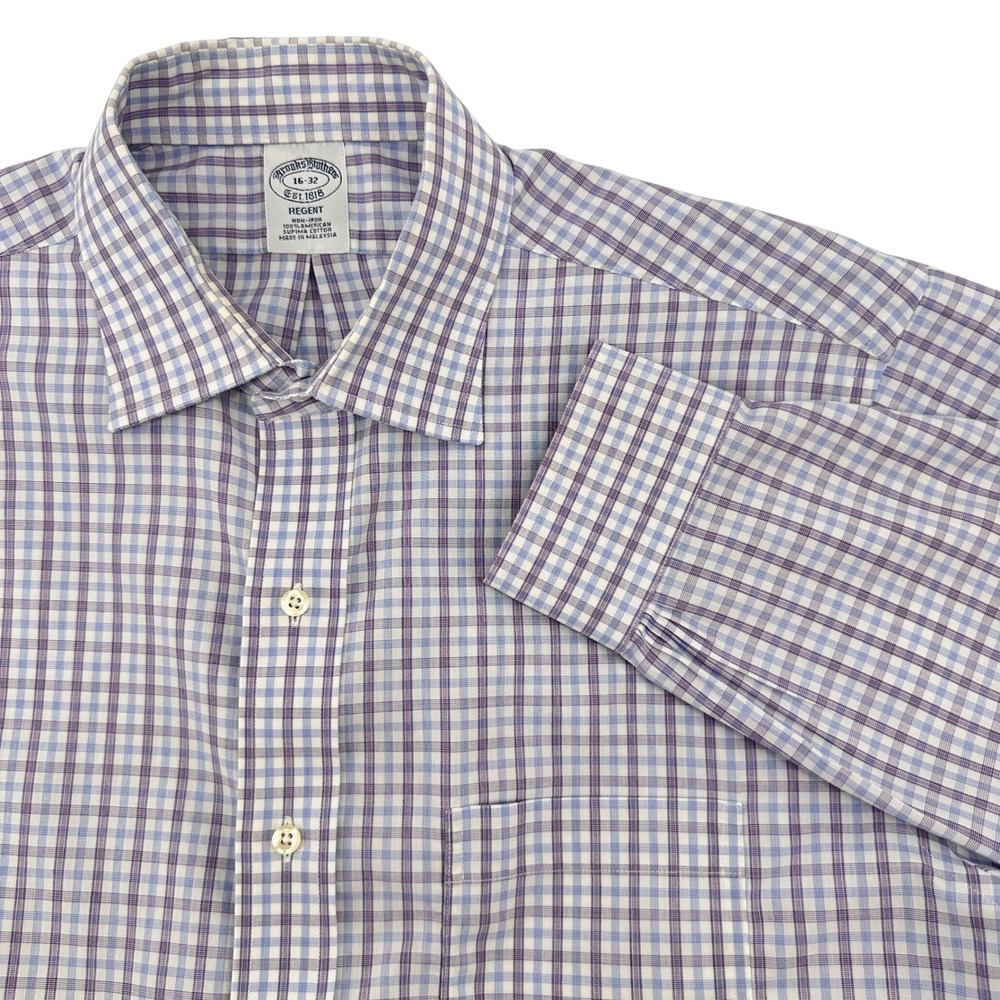 Brooks Brothers Shirt Men's 16/32 Regent Fit‎ Non Iron Supima Cotton